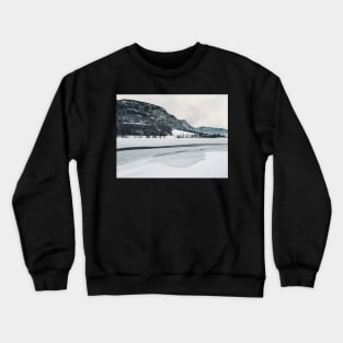 Frozen Lake in Snow-Covered Norwegian Winter Landscape Crewneck Sweatshirt